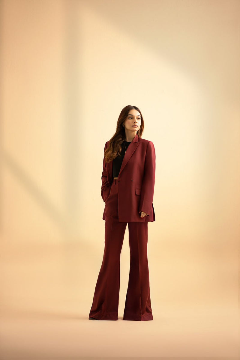 Dark Cherry - Bell Bottom Pants