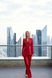 Emirates Red - Asymmetrical Structured Suit