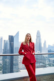 Emirates Red - Asymmetrical Structured Suit