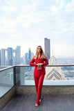 Emirates Red - Asymmetrical Structured Suit