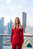 Emirates Red - Asymmetrical Structured Suit