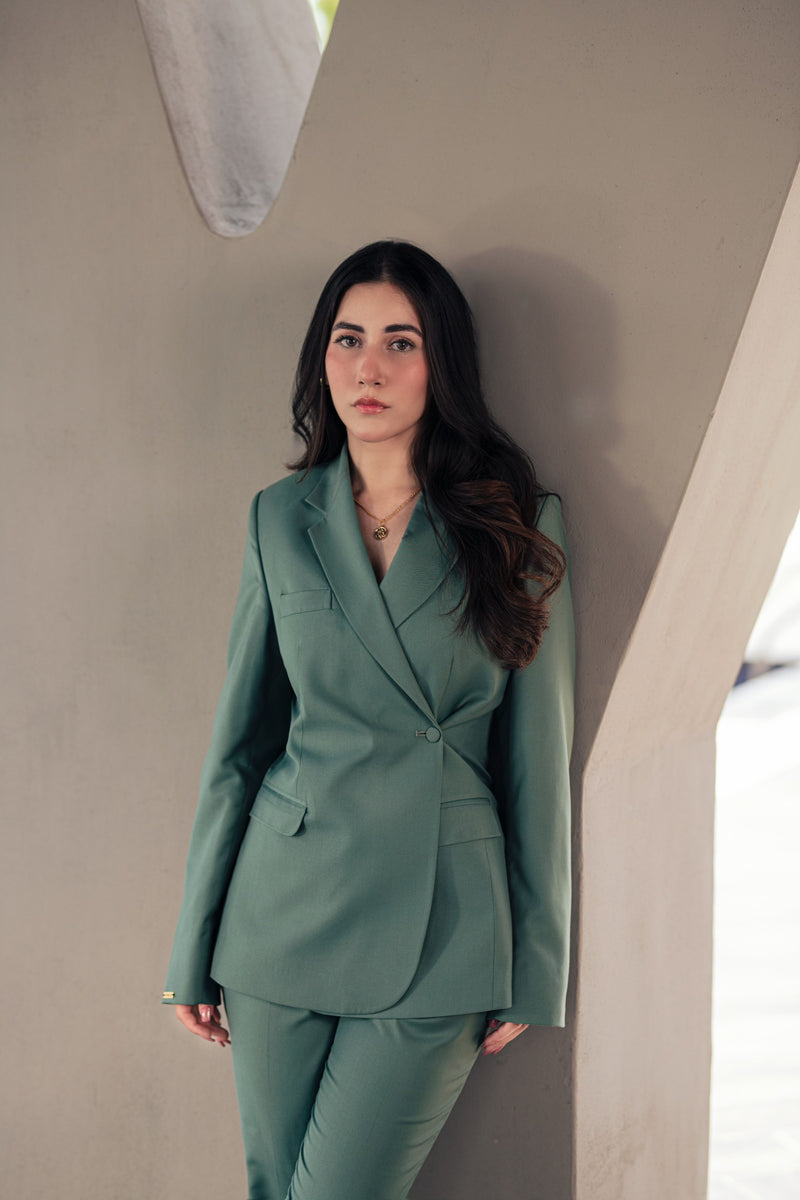 Sage Green - Cross Buttoned Suit (Limited Edition)
