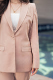 Beige - One Buttoned Structured Suit (Limited Edition)