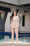 Beige - One Buttoned Structured Suit (Limited Edition)