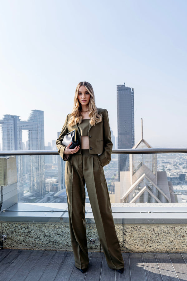 Olive Green - Cropped Suit