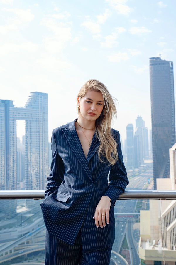 Pinstripe Navy - Side Structured Suit (Limited Edition)