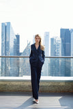 Pinstripe Navy - Side Structured Suit (Limited Edition)