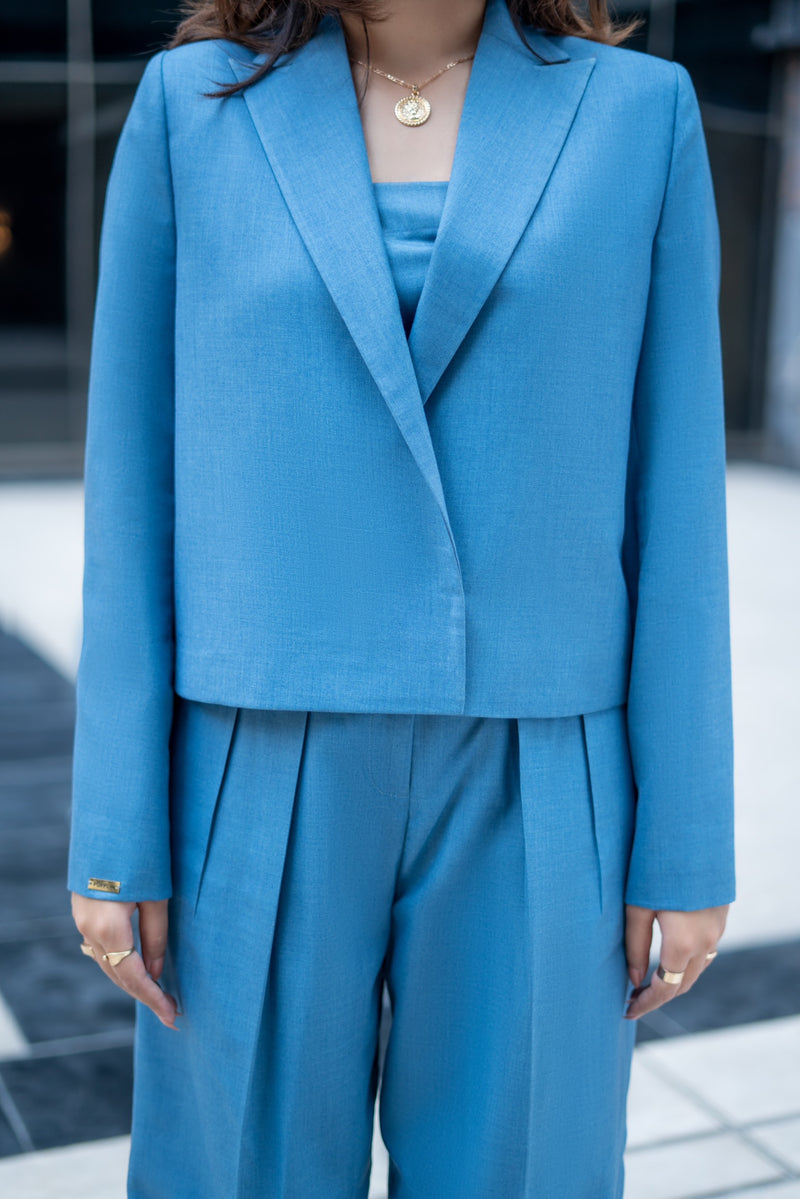 Brussels Blue - Cropped Suit (Three Piece)