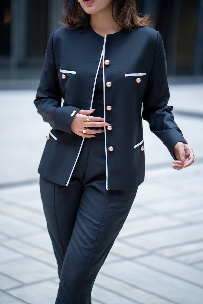 Chanel Black - Button Down Suit (Two Piece)