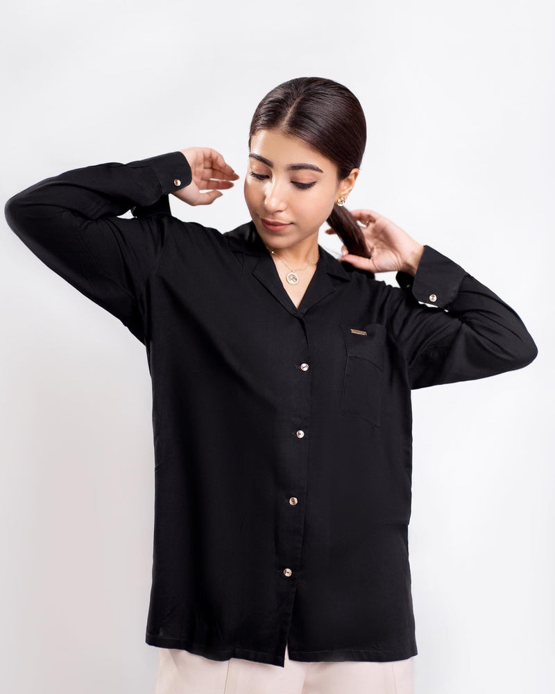 Black - Blazer Lapelled Shirt