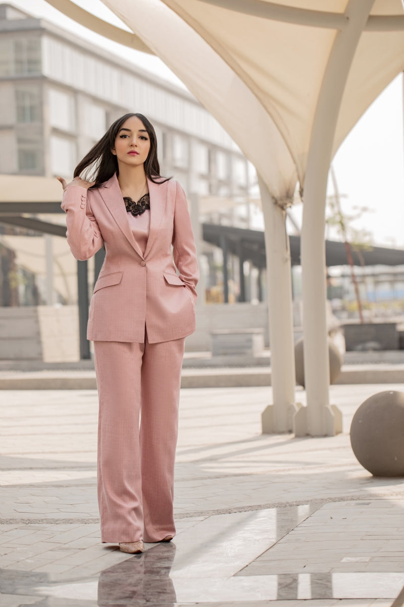 Blush Pink - One Buttoned Suit (Two Piece)