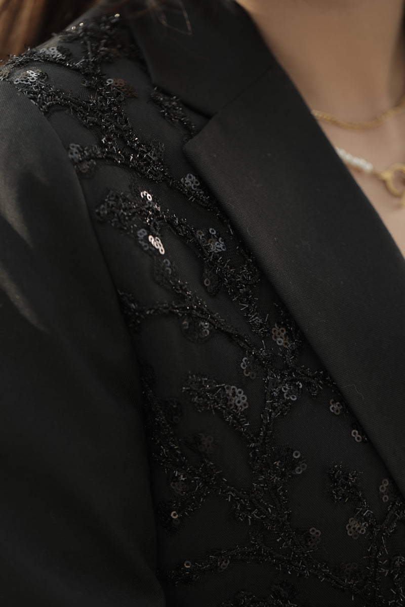 Black - Embellished Suit (Two Piece)